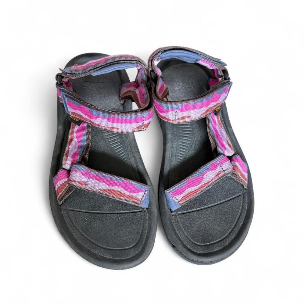 Teva Women’s Size 6 Sport Sandals Pink Striped Adjustable Hiking 1019235